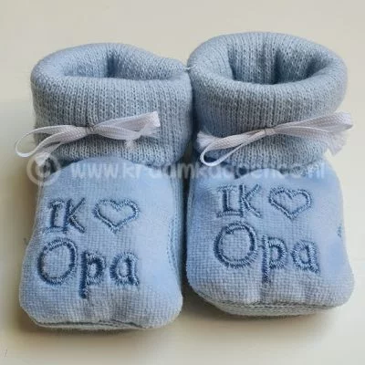 Slofjes I love opa blauw
