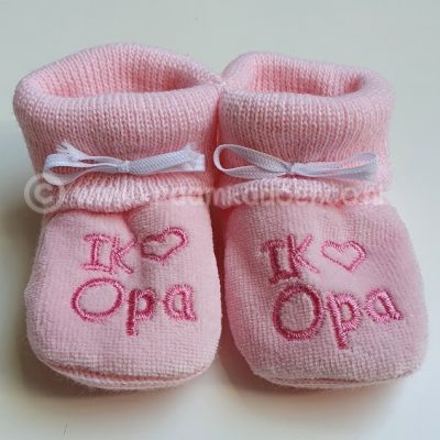 Slofjes I love opa roze