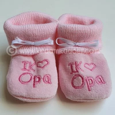 Slofjes I love opa roze